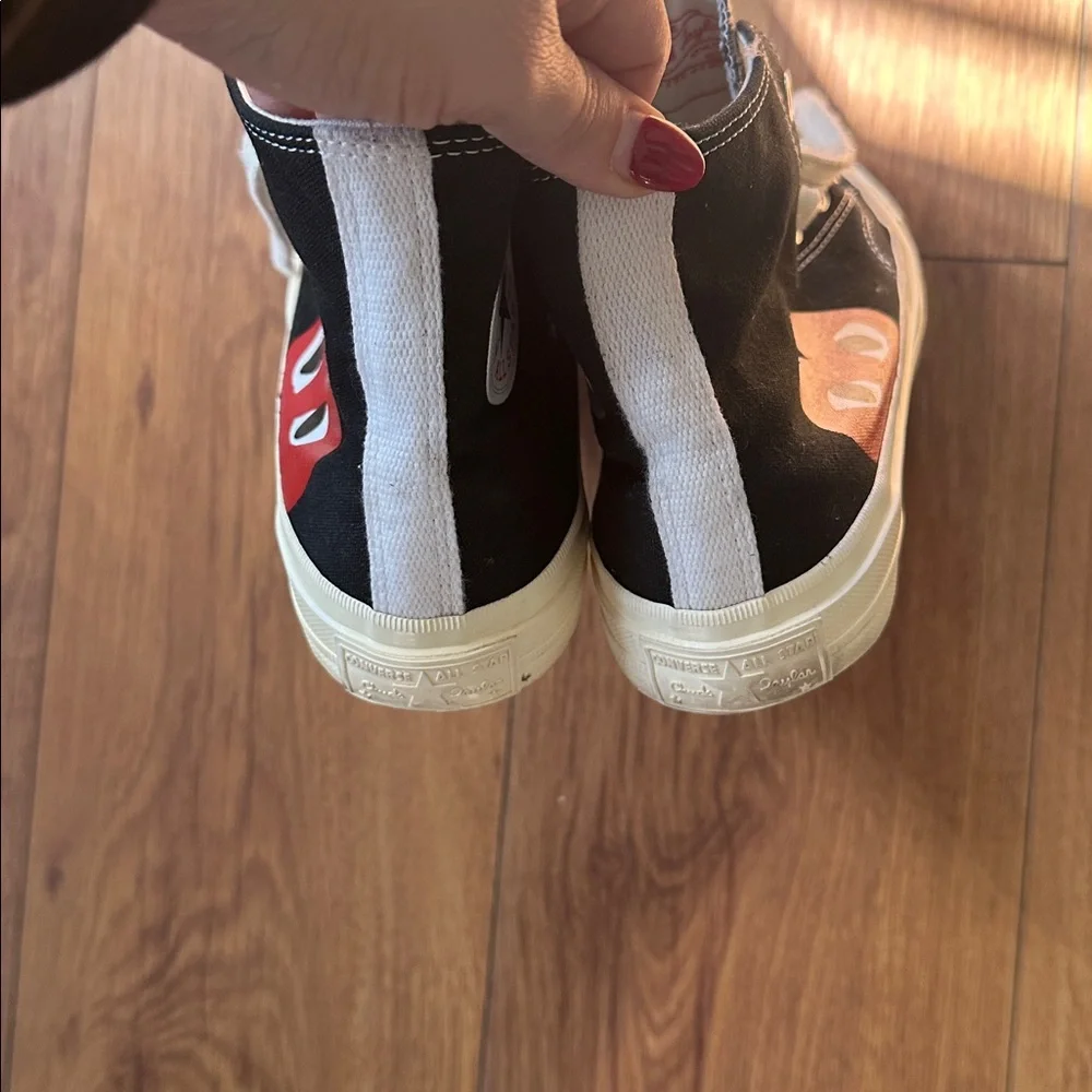 Converse x Comme des Garcons Black‎ and Red High-Top Sneakers - Picture 4 of 5